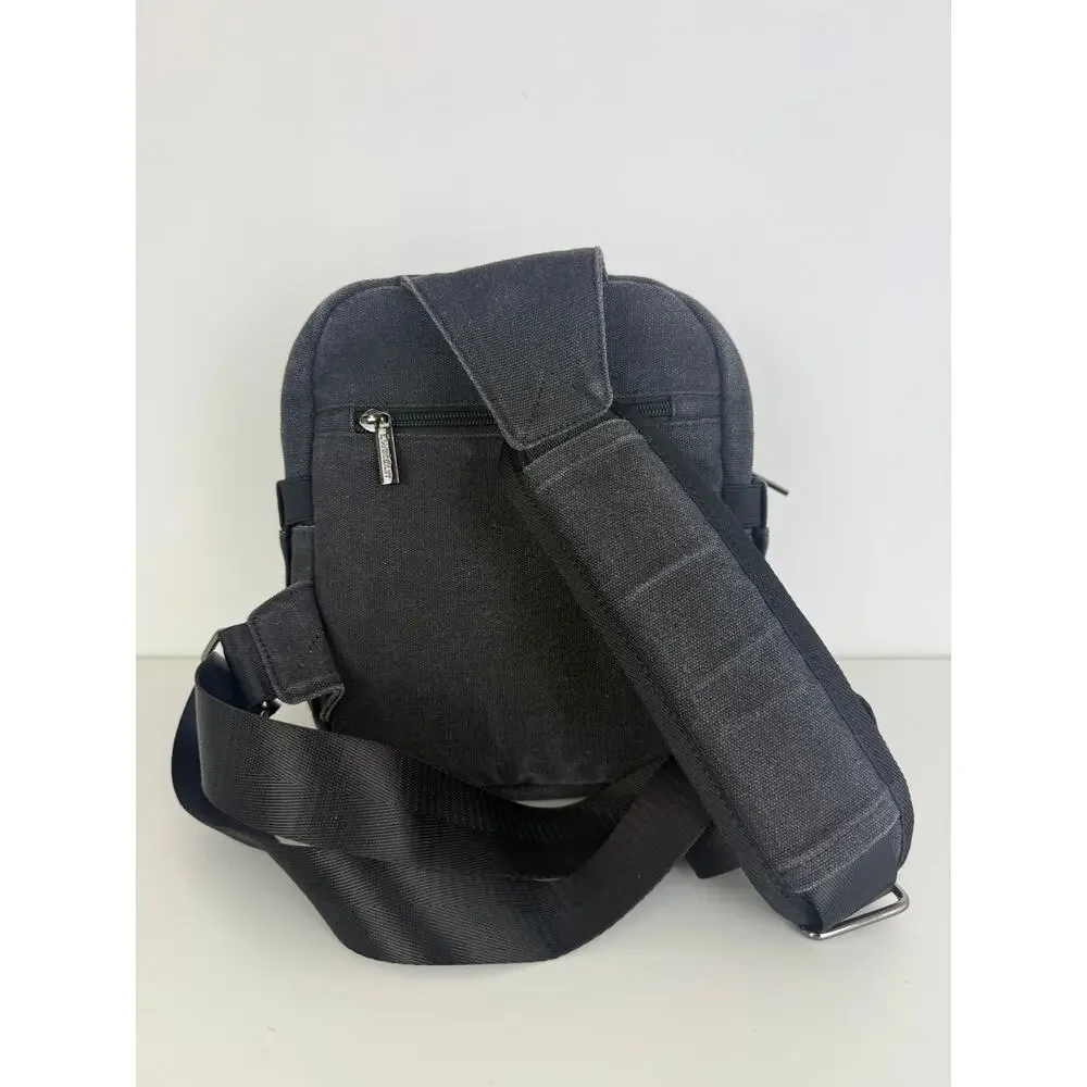 Cwatcun Camera Photography Canvas Water Resistant DSLR Sling Bag Black Small